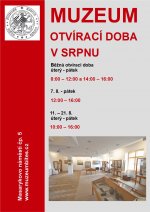 OTEVÍRACÍ DOBA V OBDOBÍ PRÁZDNIN OD 1. ČERVENCE DO 31. SRPNA